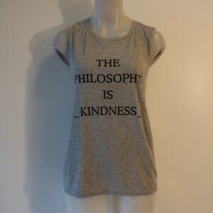 NWT Womens Luciana Gray "Philosophy/Kindness" Tank Top L
